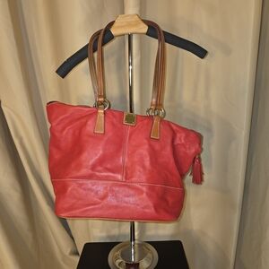 Red Leather Tote Bag